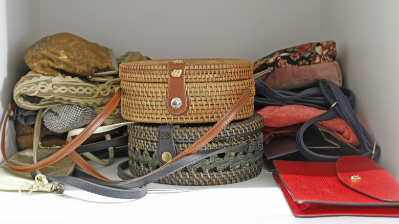 purses in closet