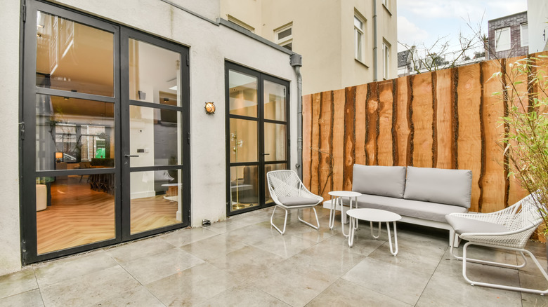 small patio off of french doors