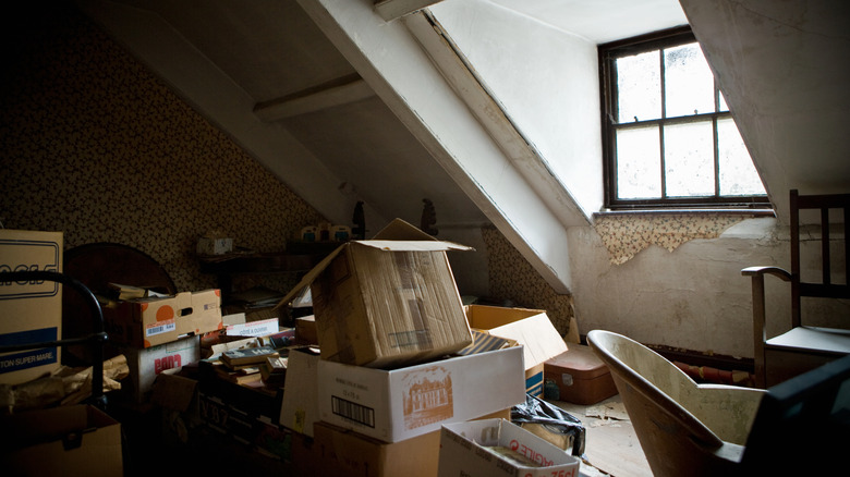 attic full of boxes