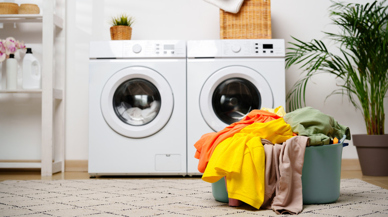 laundry near washing machine